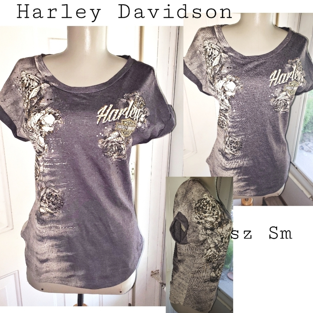 Harley Davidson gray graphic tee shirt. Sz sm - Picture 1 of 2